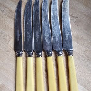 Set of Six Vintage Sheffield  Knives with Bakelite Handles